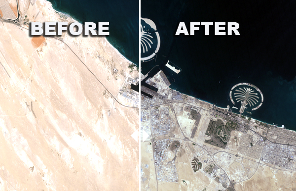 Big Cities from Space – Before and After 