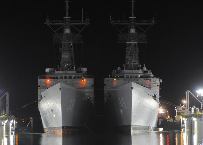 USS Curts and USS Vandergrift in San Diego
