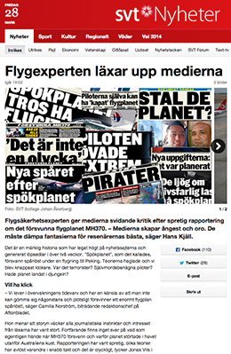 Flygexprätt läxar upp medierna SVT