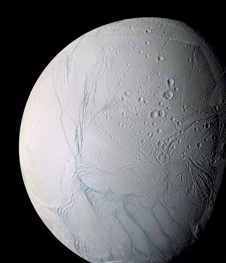 Enceladus moon Image courtesy: NASA JPL SPACE SCIENCE INSTITUTE