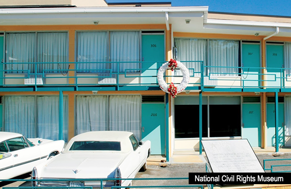 Bild: Här mördades Martin Luther King den 4 april 1968 (Lorraine Motel, Memphis, Tennessee). Foto: National Civil Rights Museum