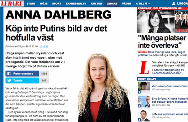 Anna Dahlberg Expressen juli 2015