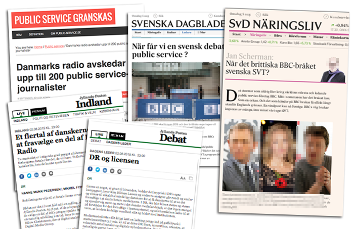 Debatt om svensk public service. Montage: NewsVoice