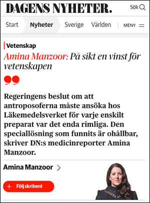 Amina Manzoor - Skärmdump: DN