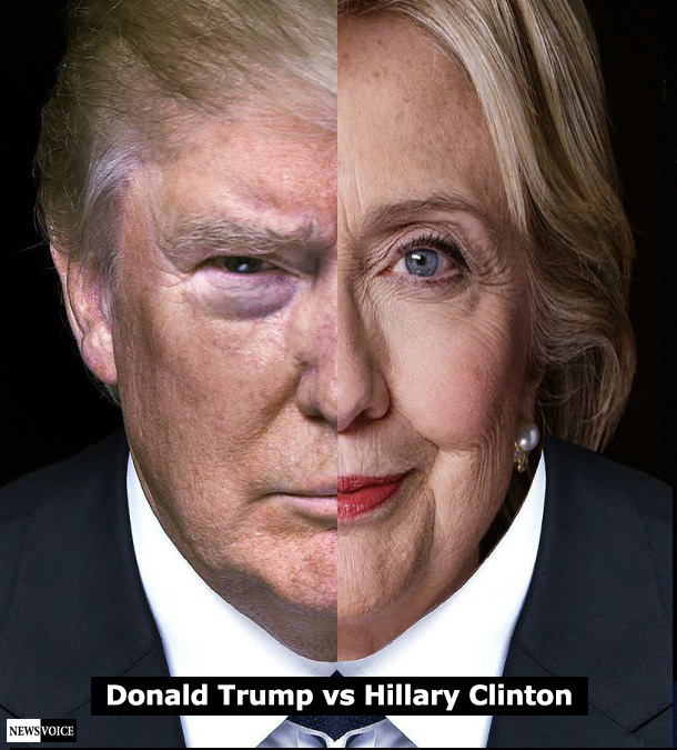Donald Trump mot Hillary Clinton - USA-valet 2016