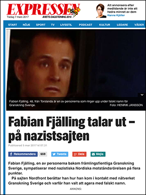 Expressen 5 mars 2017, skärmdump