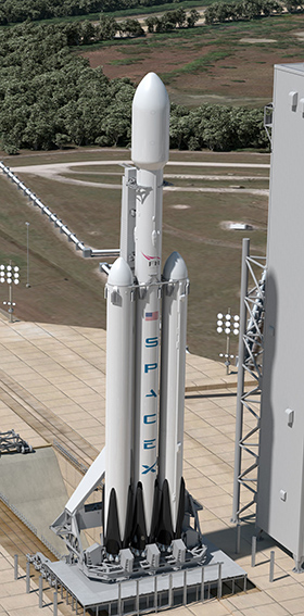 Pad 39 med en Falcon Heavy - 3D-bild - Wikimedia Commons