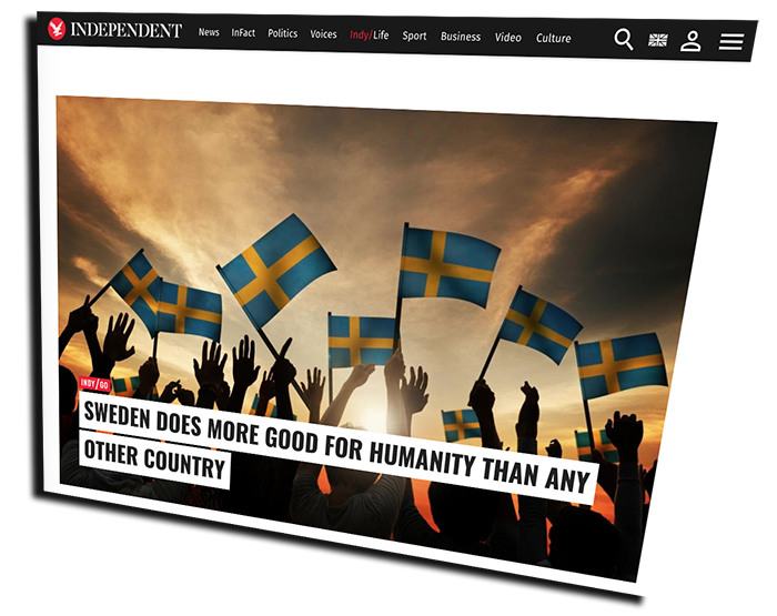 Sverigebilden - Skärmdump från Indpendent