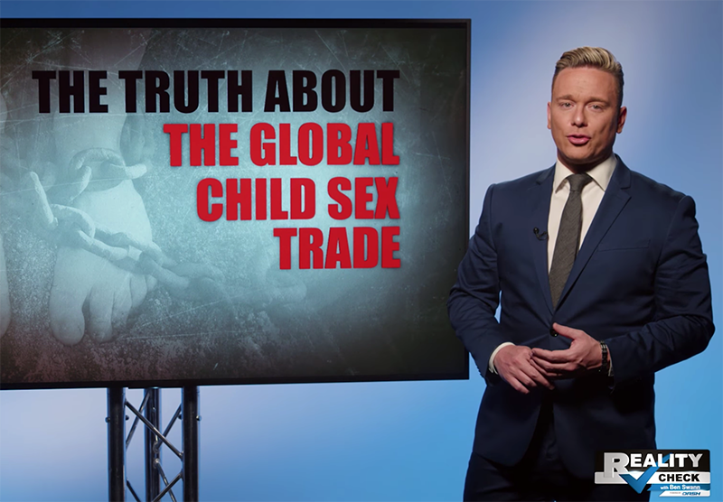 Ben Swann rapporterar om barnsexhandeln 27 mars 2018 Foto: TruthinMedia.com
