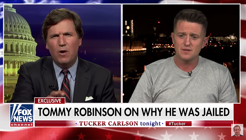 Tommy Robinson intervjuad av Tucker Carlson Fox News 3 aug 2018