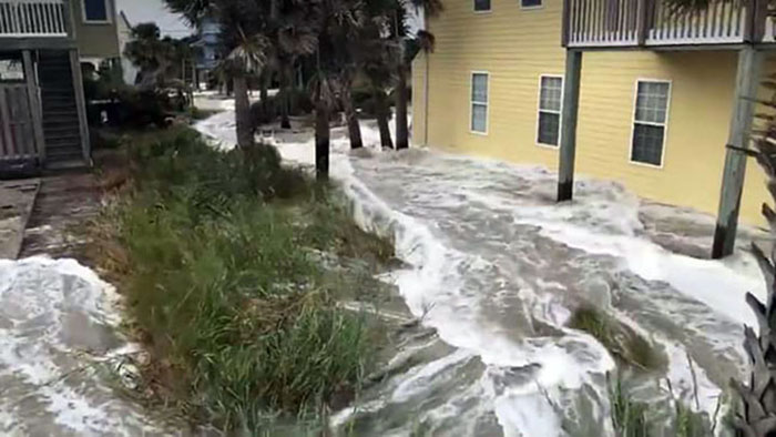 Hurricane Florence flooding on Sep 14, 2018. Eyewitness photo from Topsail Island. N.C