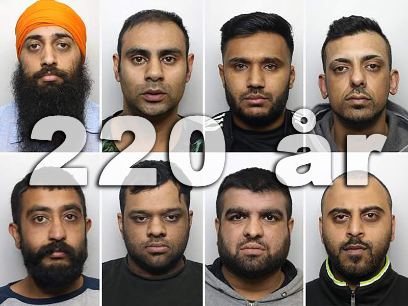 Amere Dhaliwal, Irfan Ahmed, Zahid Hassan, Mohammed Kammer, Mohammed Rizwan Aslam, Abdul Rehman, Raj Singh Barsran, Nahman Mohammed were convicted in the first trial. Photos: West Yorkshire Police, UK