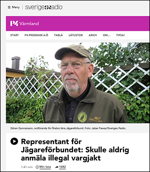 Göran Gunnarsson, talesperson för Jägareförbundet i Örebro län. Bild: P4 Värmland