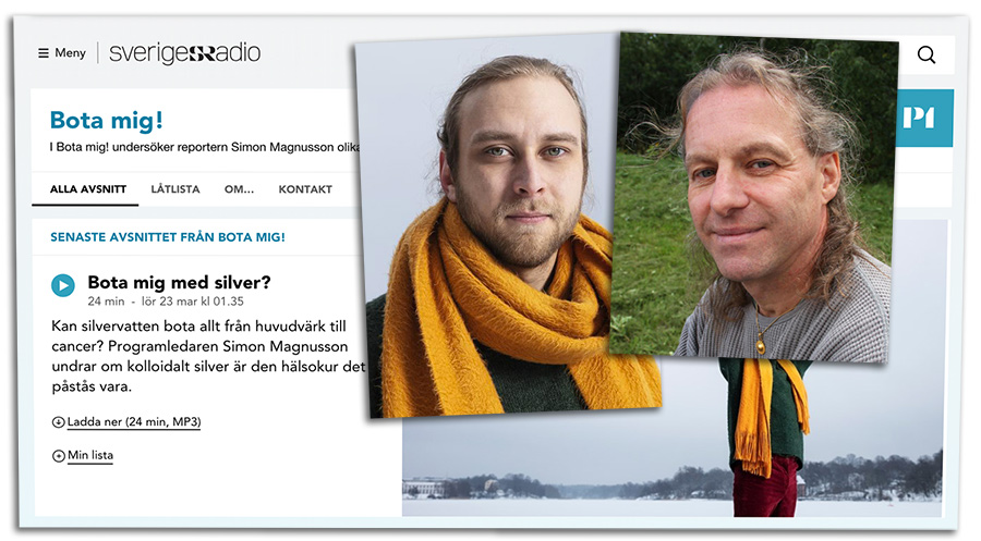 Montage: NewsVoice.Skärmdump från SR.se (P1). Reporter Simon Magnusson (foto: Mattias Ahlm). Michael Zazzio (privat foto)