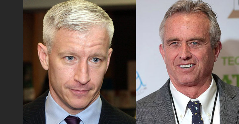 Anderson Cooper (foto: Minds Eye, licens: CC BY-SA 2.0) och Robert F. Kennedy Jr (foto: Gage Skidmore, licens: CC BY-SA 3.0)