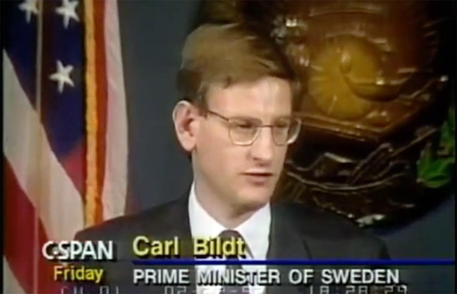 Carl Bildt, 1992. Foto: C-Span
