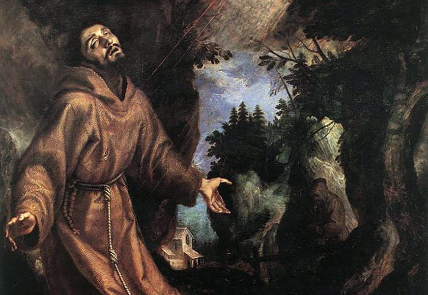 Frans av Assissi og hans visjon om seraf og stigma.  Maleri av Ludovico Cigoli.  Lisens: Public Domain, Wikimedia