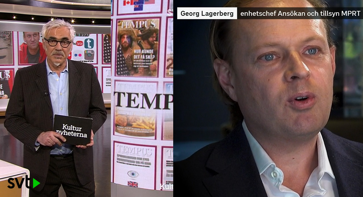 Enhetschef Georg Lagerberg på MPRT (25 feb 2021). Bild: SVT Play. Montage: NewsVoice