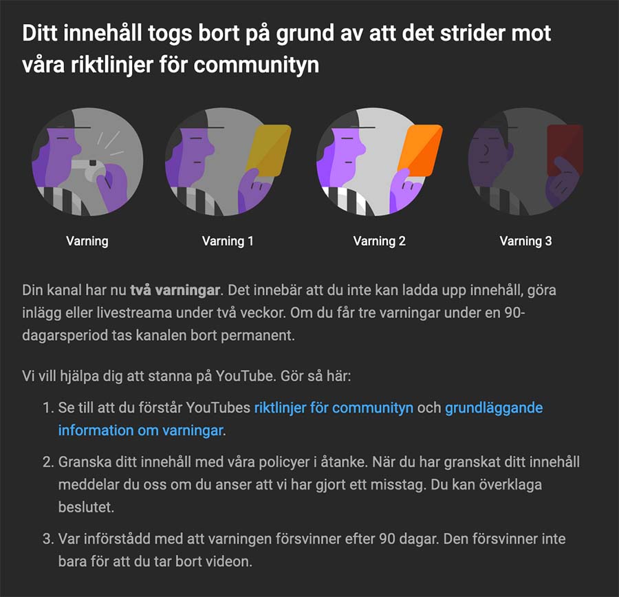 Youtube "Strike 2" mot NewsVoic, 19 jan 2022e