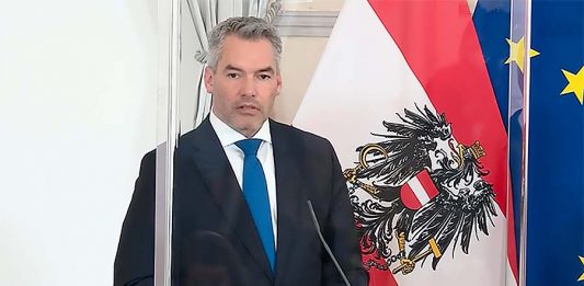 Karl Nehammer, Förbundskansler i Österrike. Foto: APA (https://apa.at/)