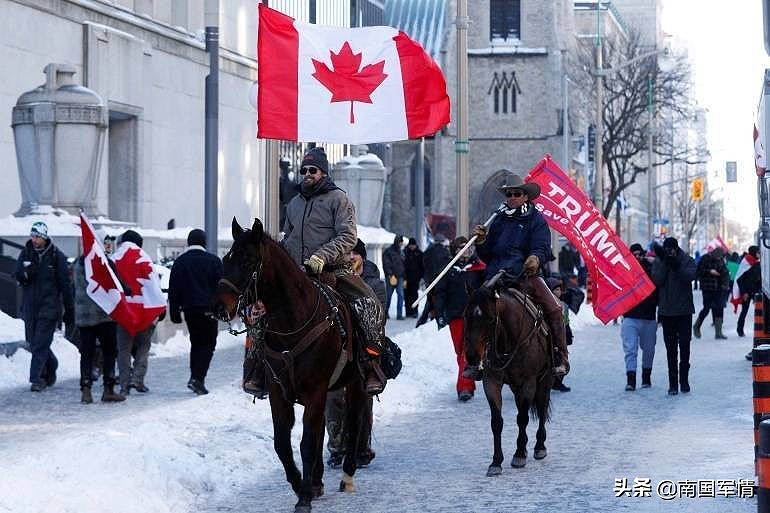 Cowboys i Kanada protesterar mot Trudeau-regeringen, februari 2022. Privat foto