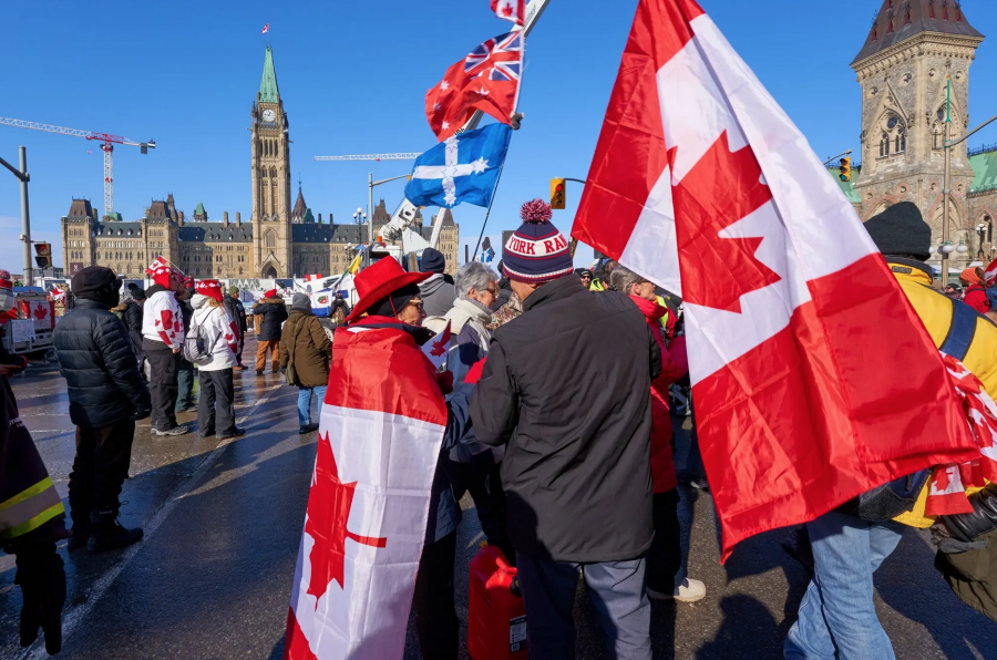 Demonstrationer i Ottaway 7 februari 2022. Foto: Andre Pichette. Licens: Shutterstock.com