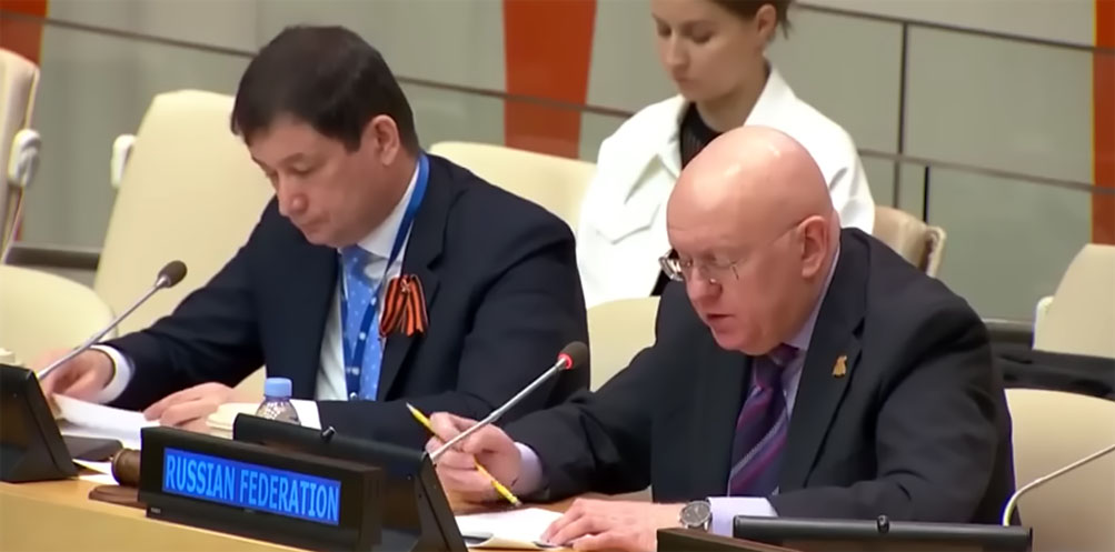Ryska federationen i FN:s säkerhetsråd den 6:e maj 2022. Foto: FN