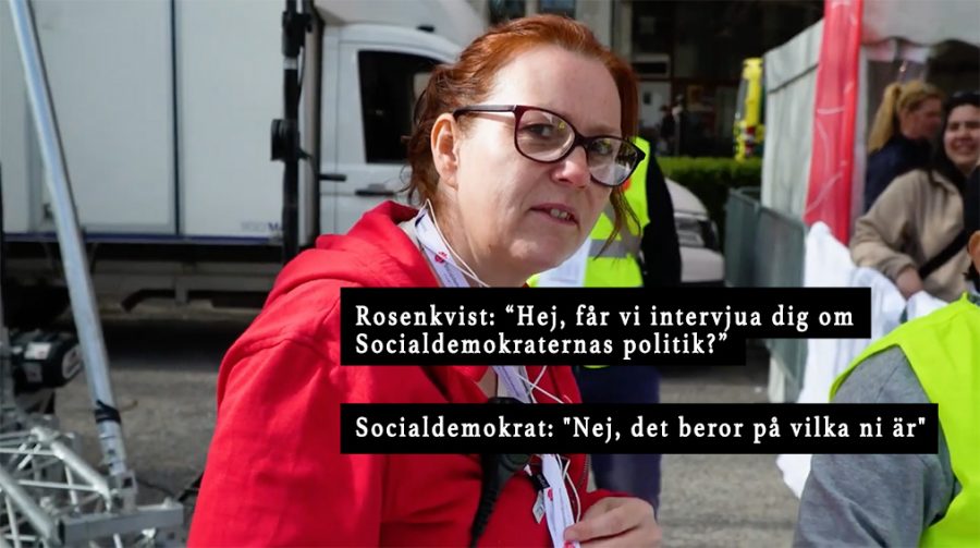 Socialdemokrat vill inte bli intervjuad. Foto: Victor Mosten för Medborgarpolitik