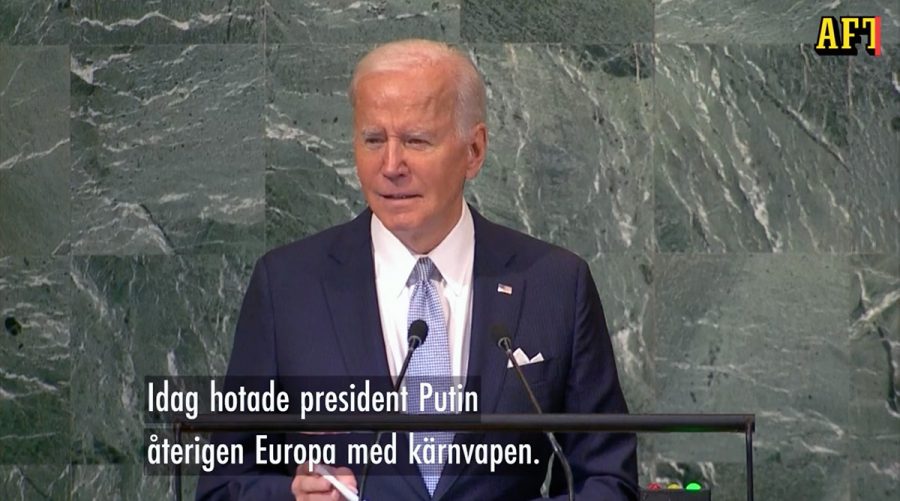 Joe Biden säger att Putin hotar med kärnvapen. Foto: Vita Huset, USA