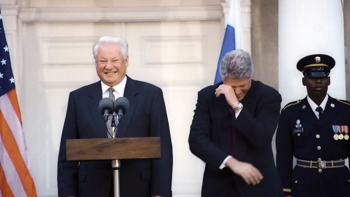 Boris Yeltsin och Bill Clinton, 1995. Foto: Kremlin.ru. Licens: CC BY 4.0