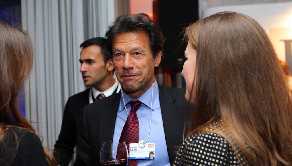 Imran Khan (2013), ordförande för Pakistan Tehreek-e-Insaf. Foto: Financial Times. Licens: CC BY 2.0