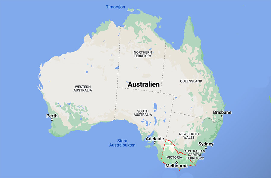 Victoria, Australien. Källa: Google Maps