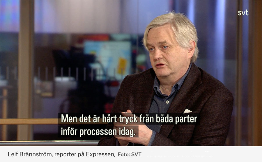 Leif Brännström,reporter på Expressen. Bildkälla: SVT Play