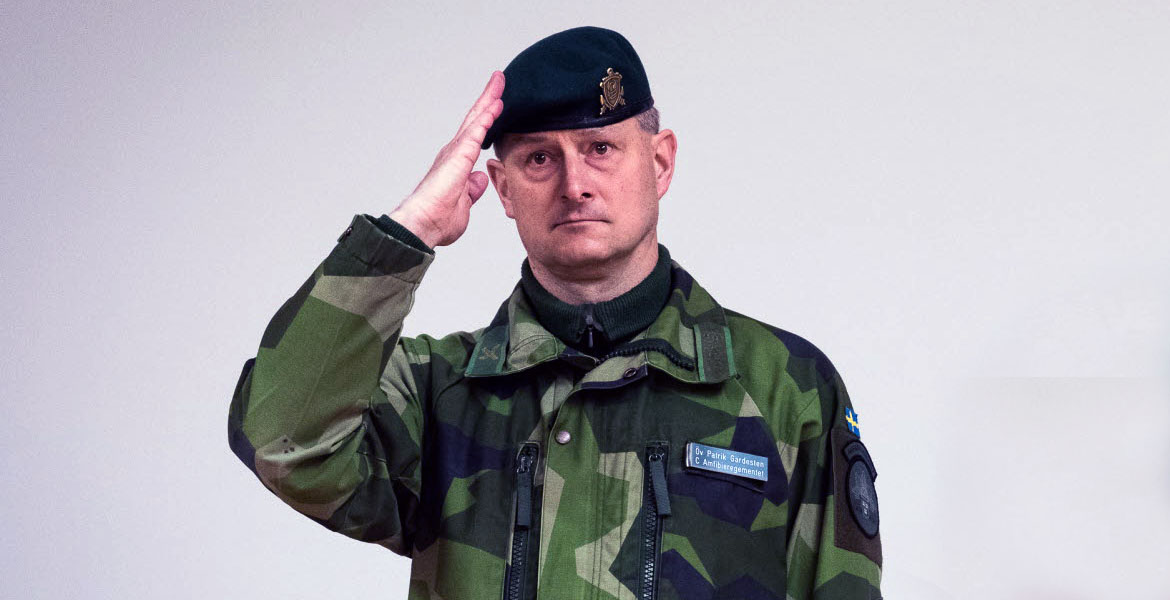 Brigadgeneral Patrik Gardesten i amfibiekåren. Foto: Magnus Lindstedt för Försvarsmakten
