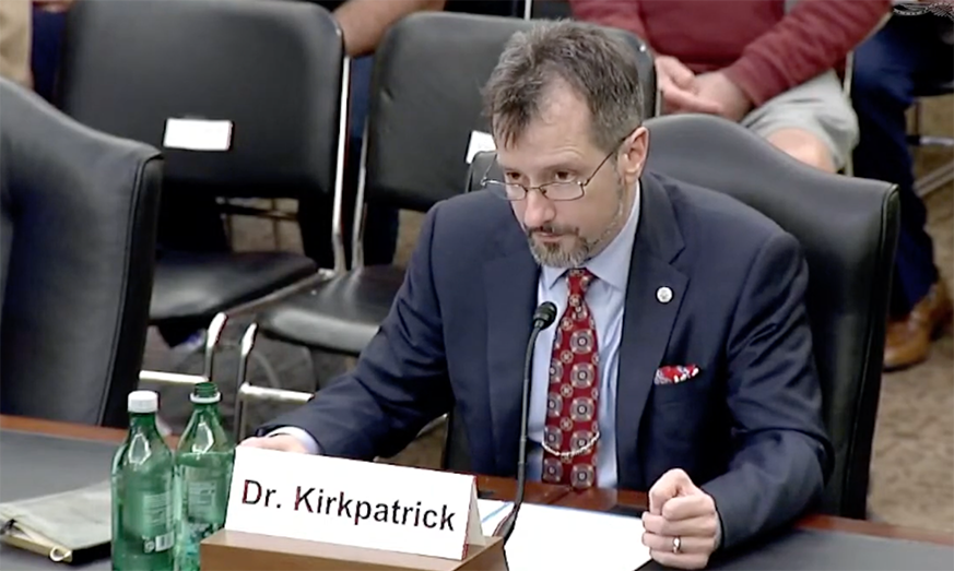 Dr. Sean Kirkpatrick, is the director of the Anomaly Resolution Office. Photo: US Senate