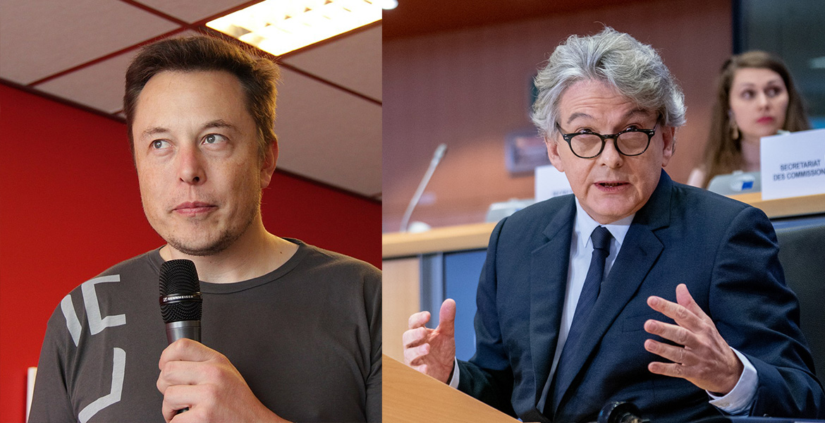 Elon Musk och Thierry Breton