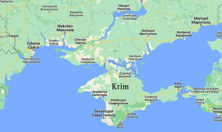 Krim. Karta: Google Maps