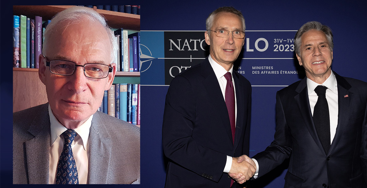 Ulf Sandmark, NATO:s generalsekreterare Jens Stoltenberg och Antony J. Blinken, USA:s utrikesminister.